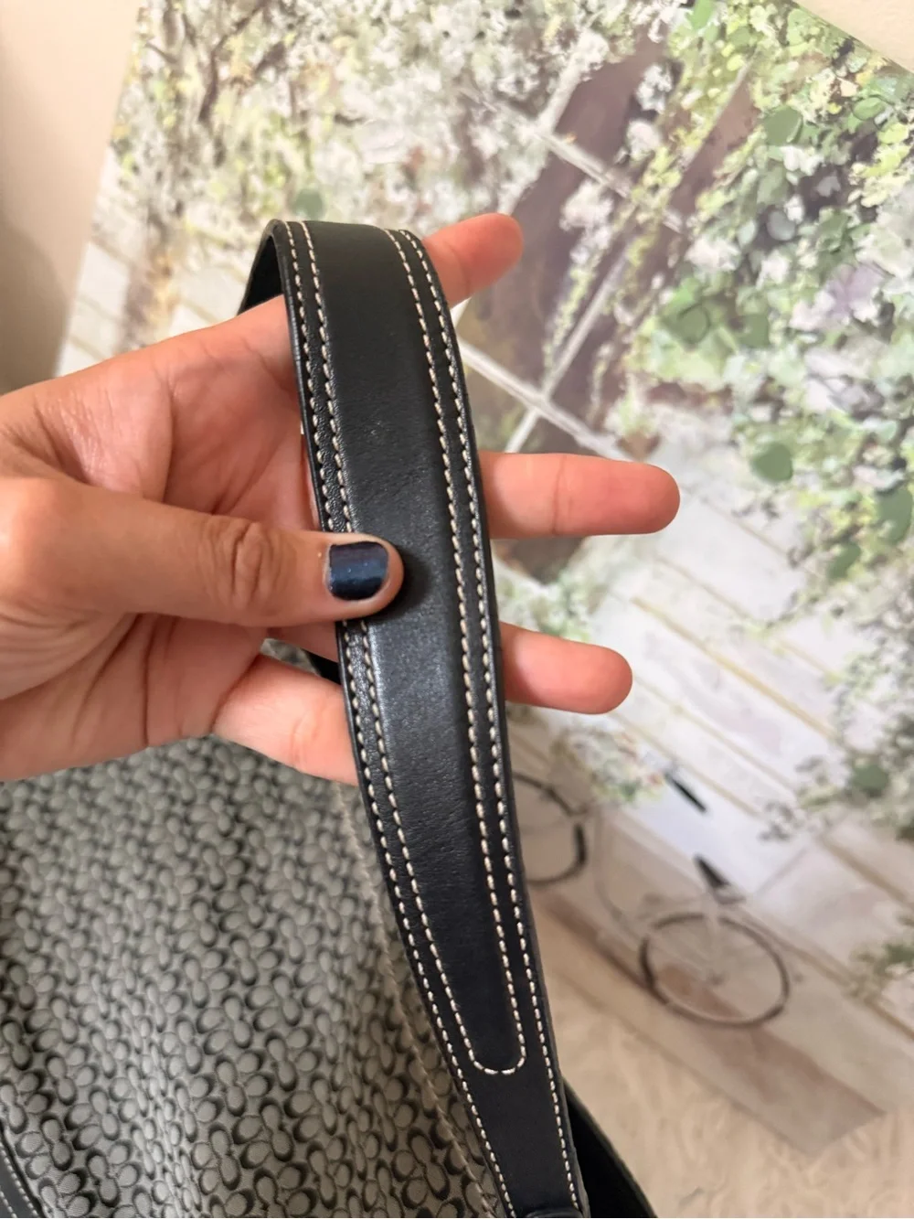 COACH Black Signature Canvas & Leather Hobo Bag